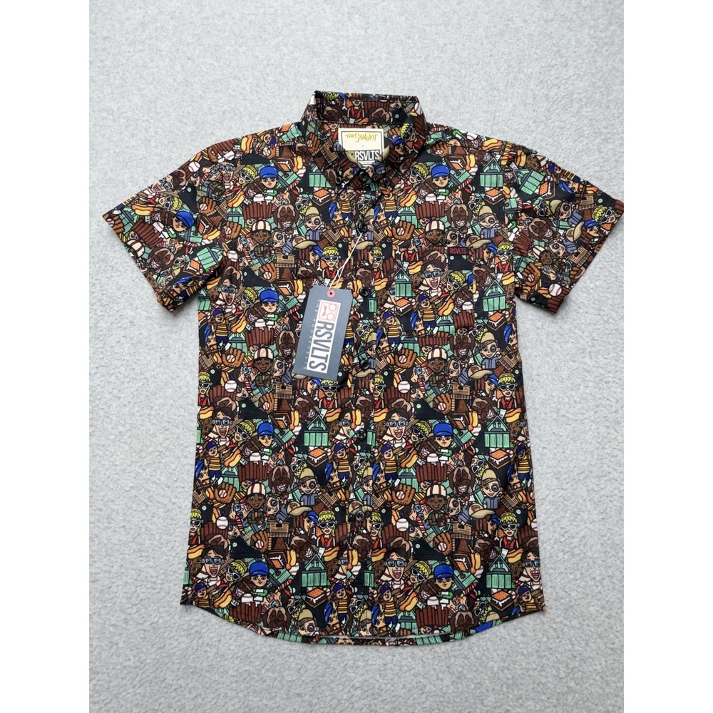 RSVLTS Shirt Youth Small Sandlot Legends Lifeguards Short Sleeve Button Up